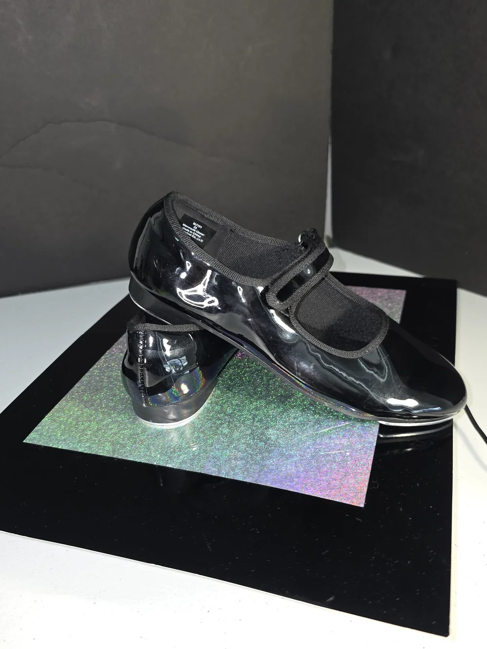 Black Patent Mary/ Molly Jane Tap Dance Jazz Shoes Adj. Strap Big Girl Sz 2.5
